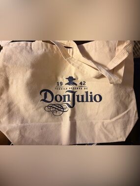 Don Julio Canvas Tote Bag in Natural with Navy Logo